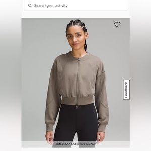 lululemon ribbed softstream cropped jacket in 4 NOMD